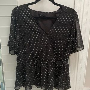Madewell Peplum Tie Waist Blouse